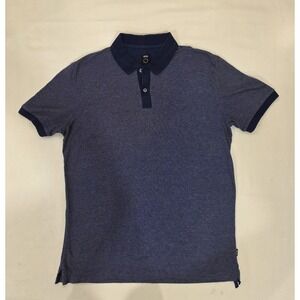 Boss‎ Men's Blue Parlay Texture Short Sleeve Polo Shirt. Size S